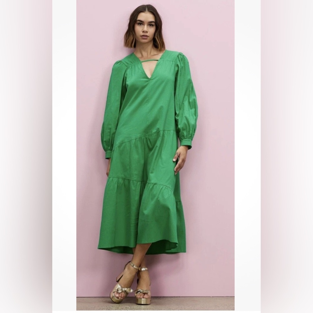 Topshop Elegant Green Midi Dress